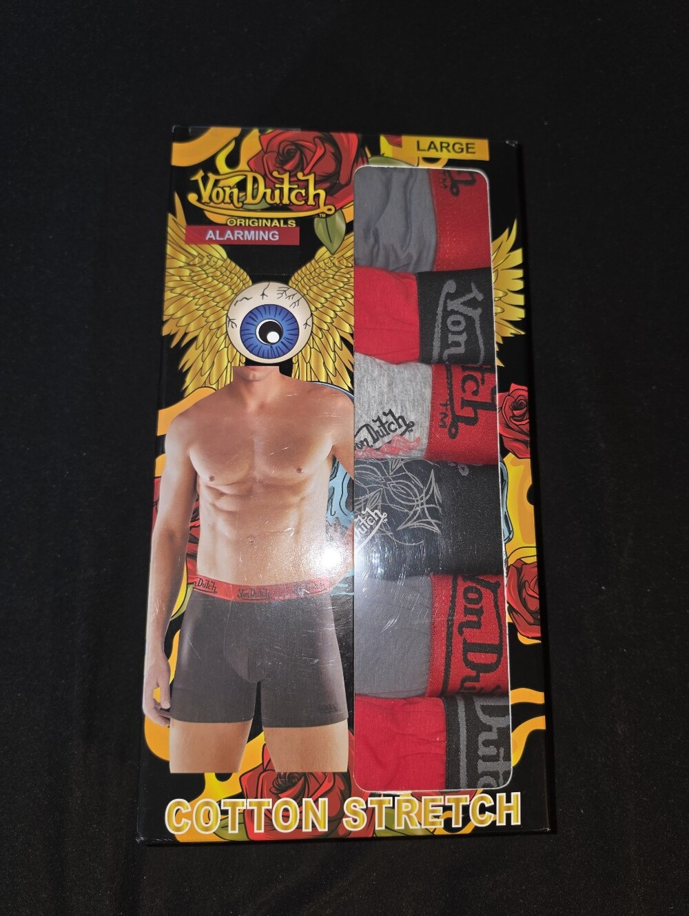 Von Dutch SEALED! NIB! 6-Pack Multicolor Special Boxer Briefs. Sz Lg. R2S!